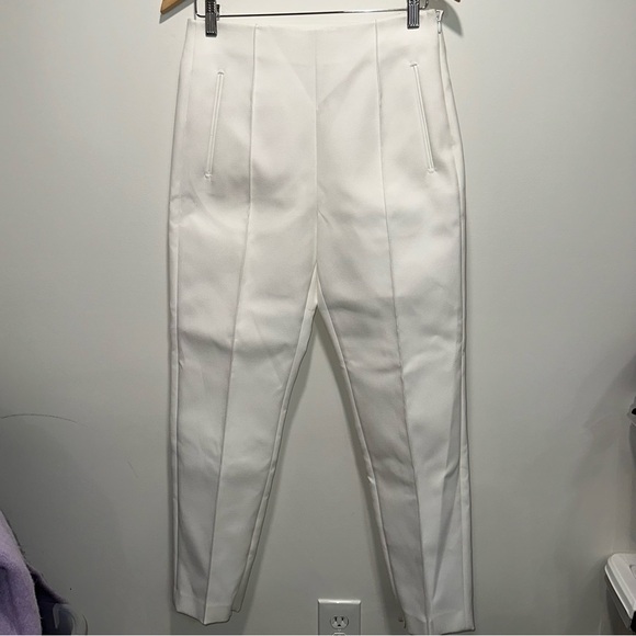 Nwt khaite white zip hem pants sz 4 #B1 - Picture 1 of 7